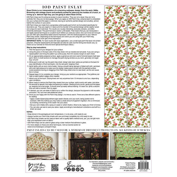 PAINT INLAY "ROSE CHINTZ"