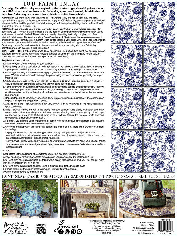PAINT INLAY "INDIGO FLOWER"