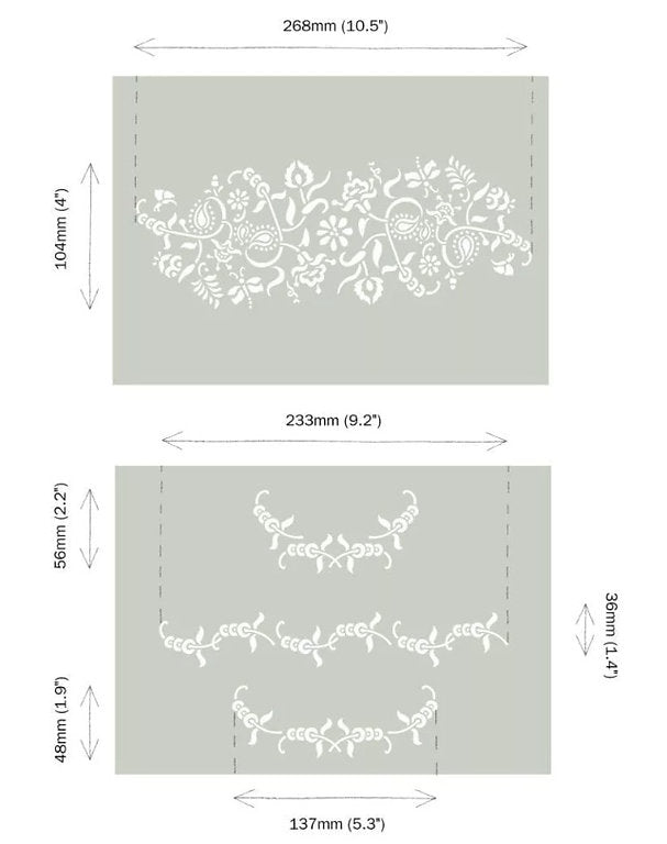 Трафареты PAISLEY FLORAL GARLAND A4