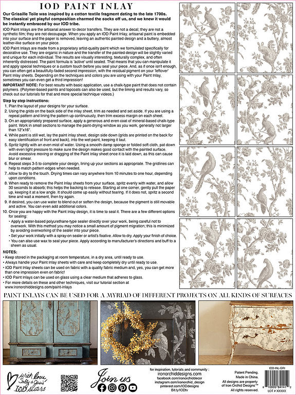 PAINT INLAY "GRISAILLE TOILE"